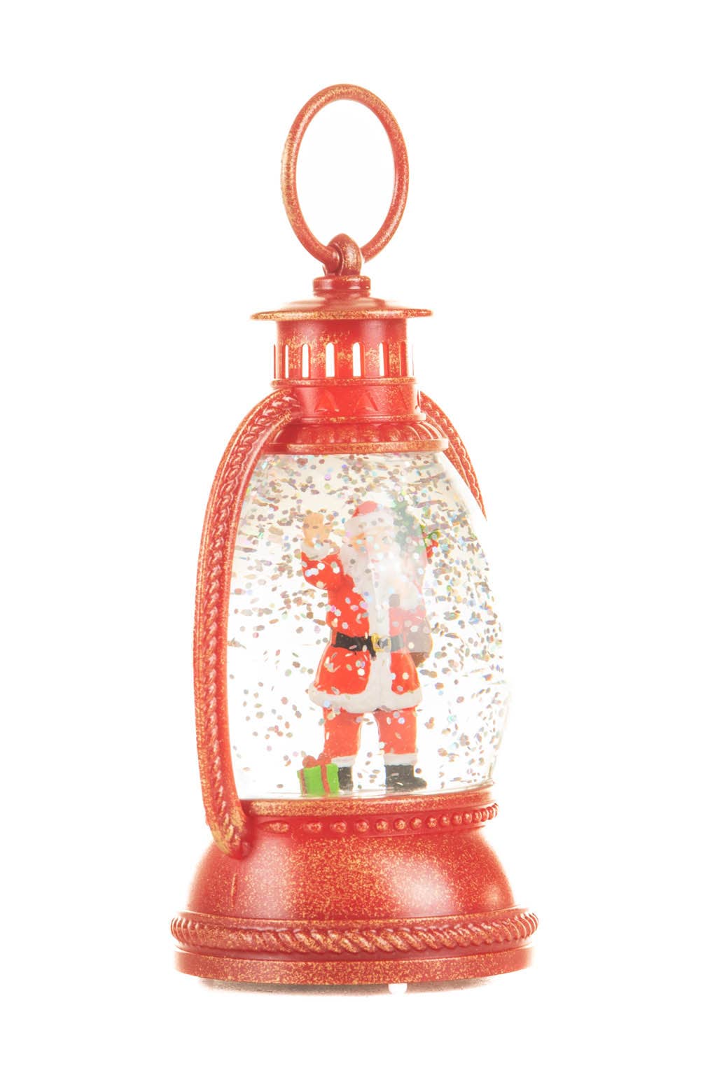 Starlight Collection - Vente Boule à neige - Lanterne à LED rouge avec boule à neige et Père Noël2