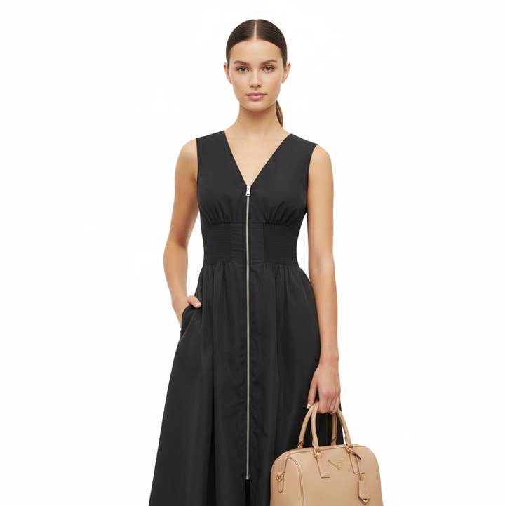 VAVA by Joy Han - Wholesale Dress - Women's - Two Way Zip Up Midi Dress