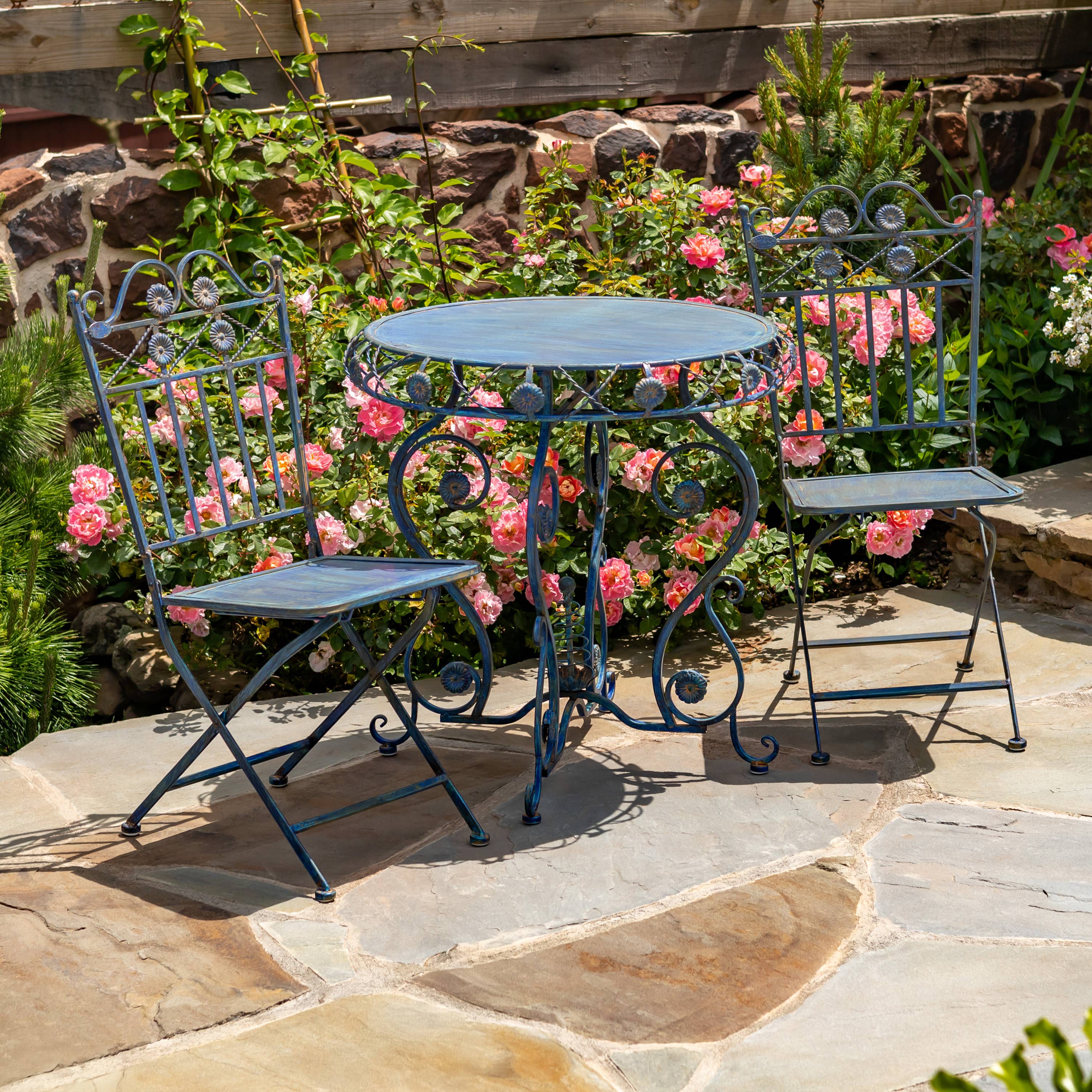 Zaer Ltd. International - Wholesale Patio Set - "Copenhagen 1843" Round Chair and Table- 3PC/ST- 3 Colors8