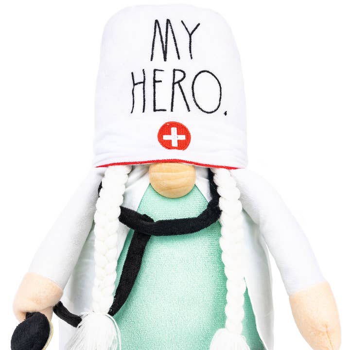 DesignStyles Home - Wholesale Decorative figurine - Rae Dunn “My Hero” Female Nurse Gnome for Medical Décor0