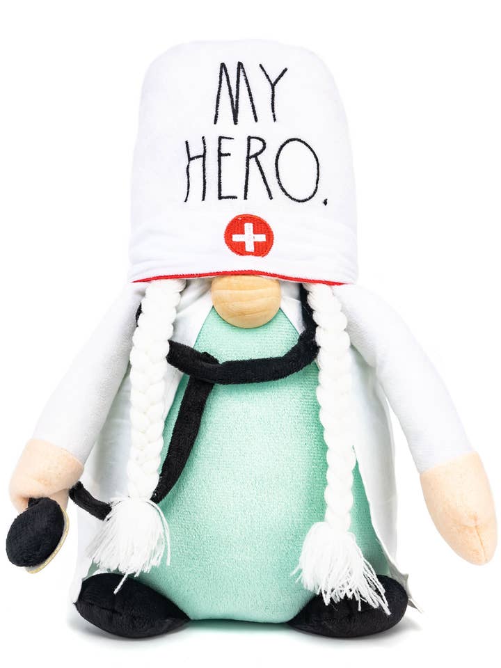 Rae Dunn “My Hero” Female Nurse Gnome for Medical Décor for wholesale by DesignStyles Home