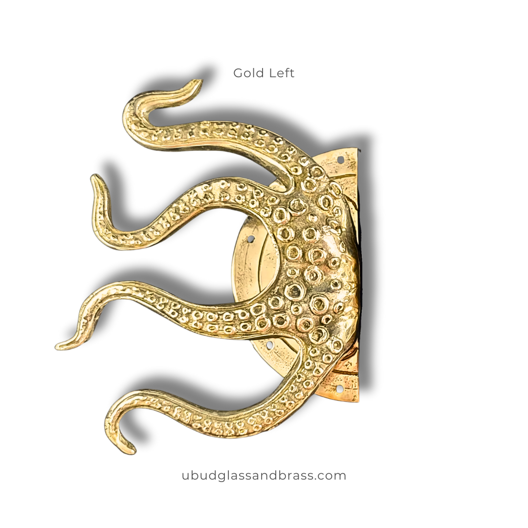 Ubud Glass – wholesale Knob/pull – Brass Octopus Door Handle – Solid Brass Entry Door Pull (Left or Right)22