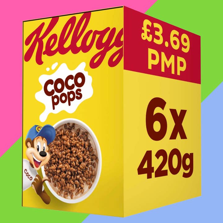 Kellogg's Coco Pops Breakfast Cereal 6x420g Boxes for wholesale by Gaffney's Sweets & Treats Wholesale