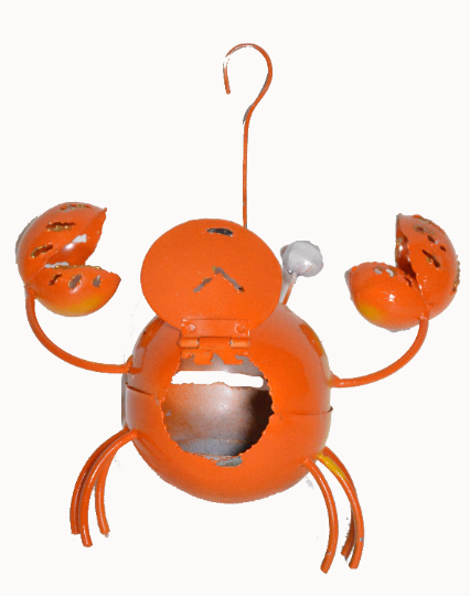 White Elephant - Wholesale Decorative Tabletop Object - Sm Metal Crab Candle Holder Hanging Home Décor Art1