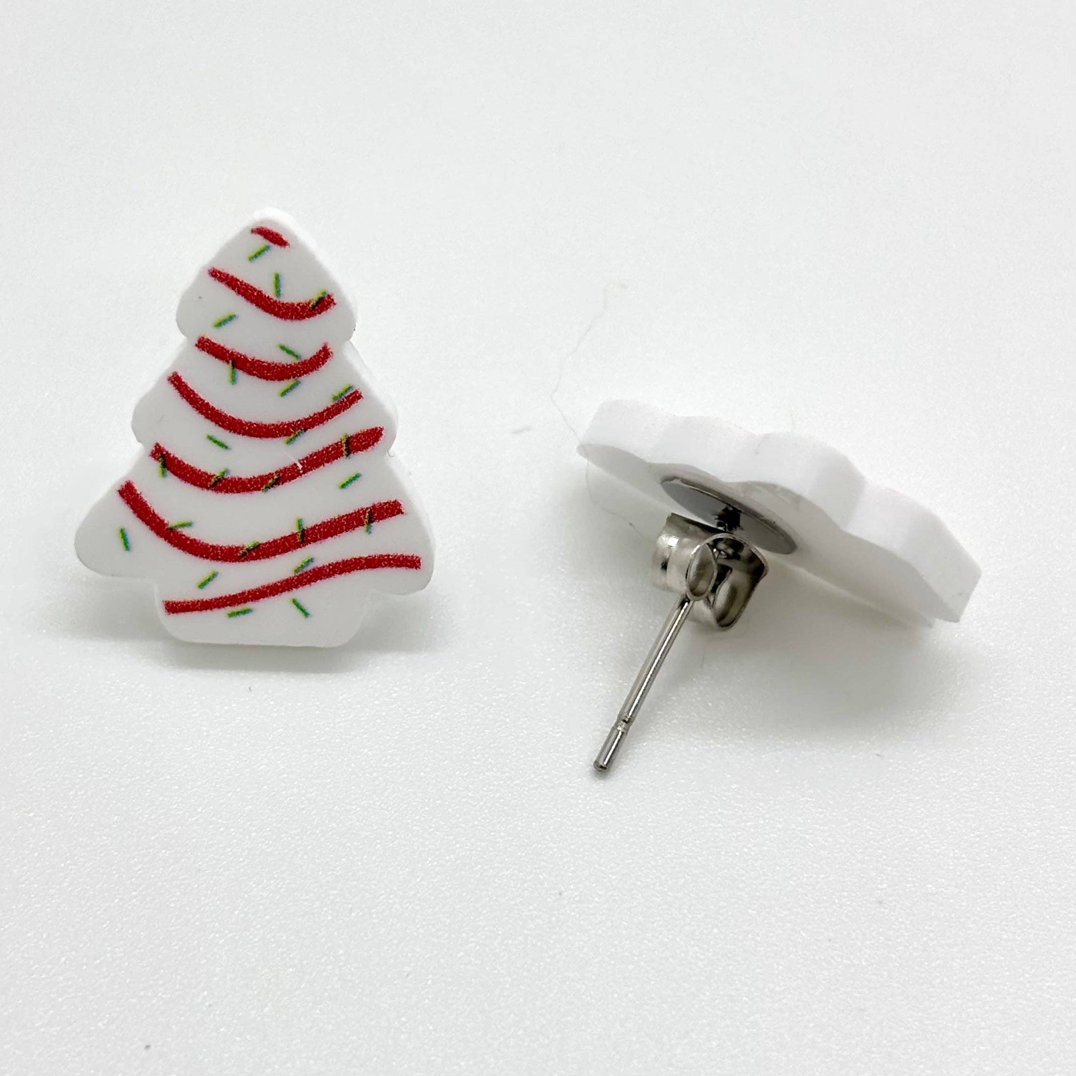 Myrickle - Wholesale Stud/Post Earrings - Little Debbie Christmas Tree Snack Cakes Stud Earrings Retro Fun3