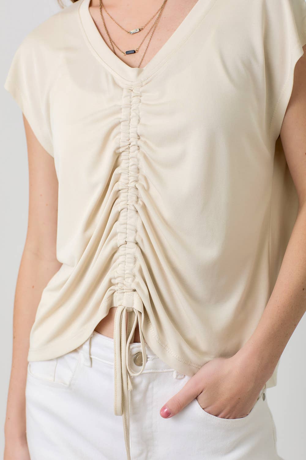 Mystree - Wholesale Knit Top - Women's - 20020 Front Ruche Modal Top 70