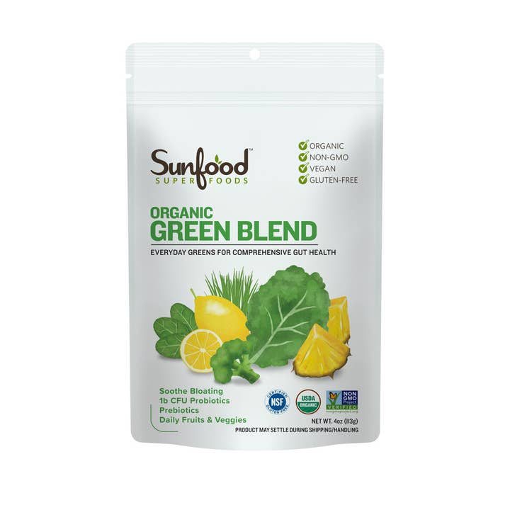 Organic Green Blend, 4oz for wholesale by Sunfood Superfoods