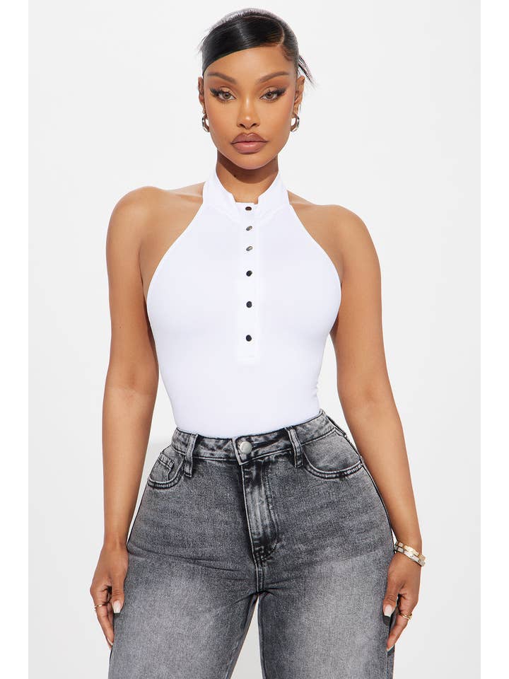 5besties inc - Wholesale One Piece Swimsuit - Women's - HIGH NECK BUTTON UP BODYSUIT9