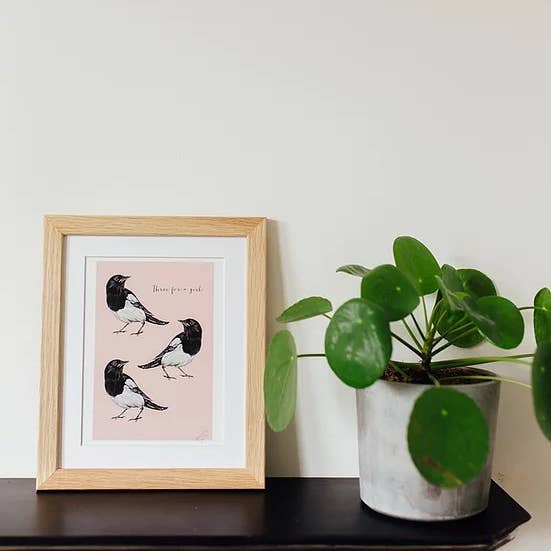 Three For A girl hand-painted print for wholesale by Dollybirds Art