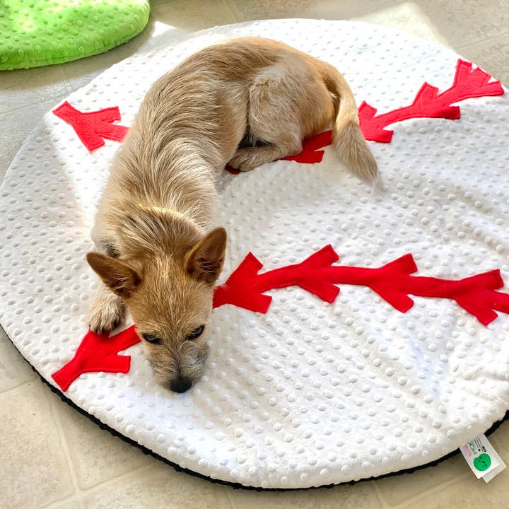 Handmade Pet Bed/Mat Baseball for wholesale by Screaming Pickles