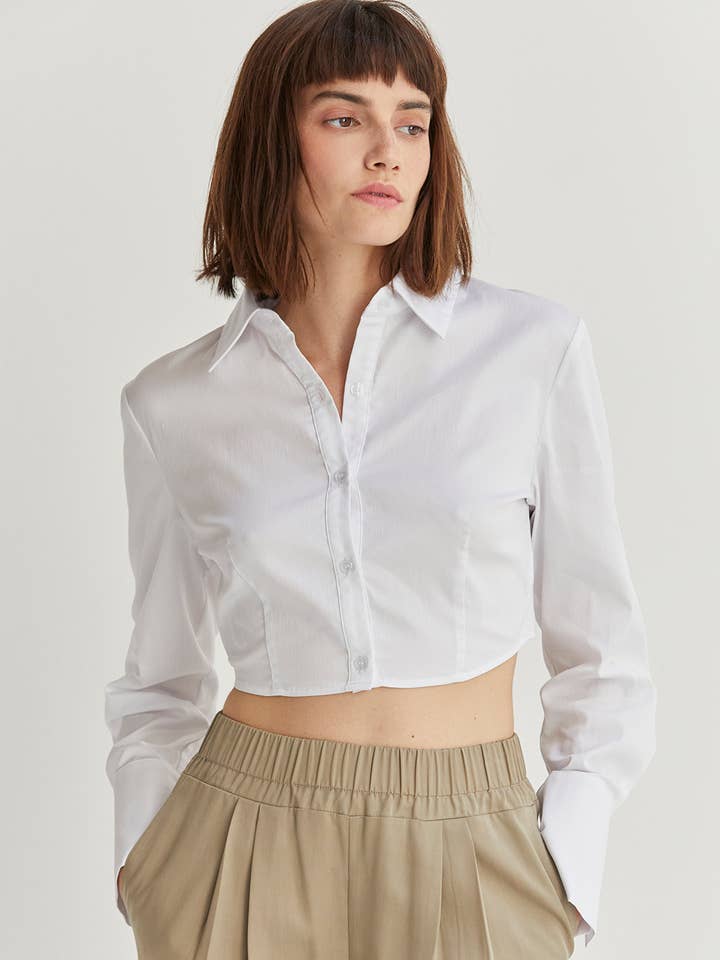 CT9038 - Rowen Button Up Tie-Back Blouse for wholesale by Crescent