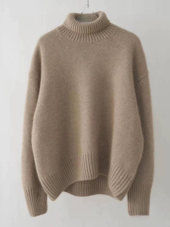 Rosa Clothing - Wholesale Knit Sweater - Women's - Soft Slouchy Turtleneck Knitted Sweater