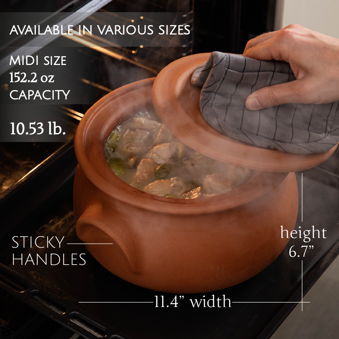 Hakan - Wholesale Cooking Pot - Hakan Suphan Handmade Clay Cooking Pot with Lid, Unglazed 6