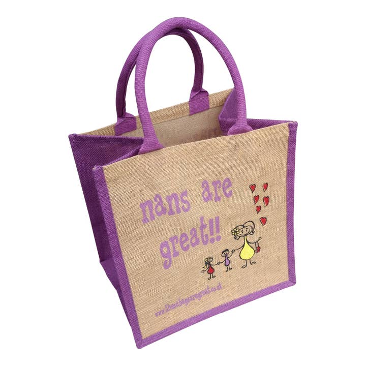 Nans are Great Bag - Jute Shopping Bag Gift Tote for wholesale by These Bags are Great