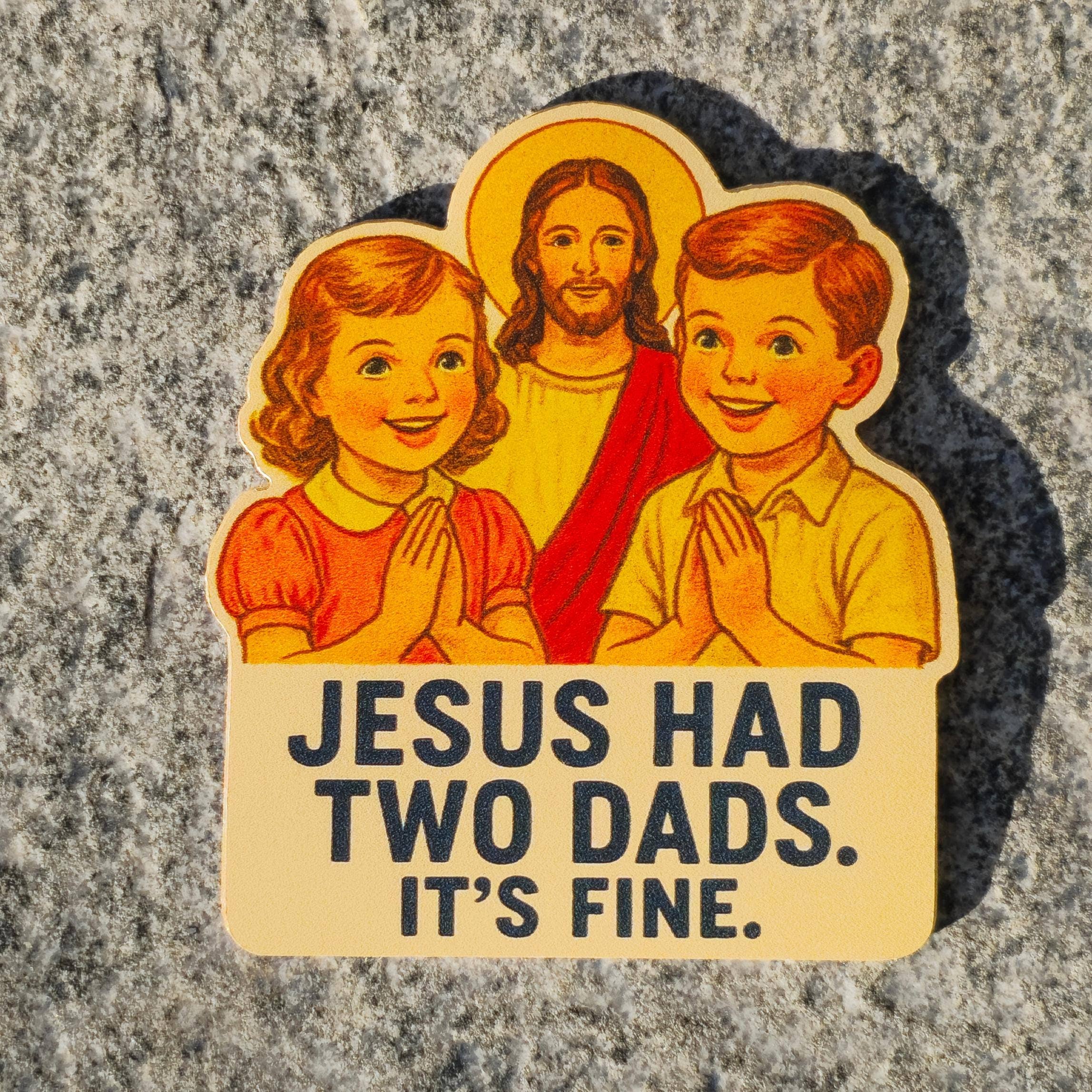 Sticky Bunny Stickers – wholesale Klistermärke – Pride-klistermärke LGBTQ+ Rolig Jesus Hade Två Pappor Politisk Humor PRIDE-månad Regnbågsdekal3