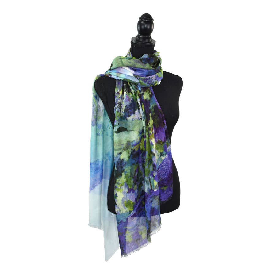Dupatta Designs - Vendita all'ingrosso Sciarpa - Donna - Sciarpa con paesaggio pittorico incantato1