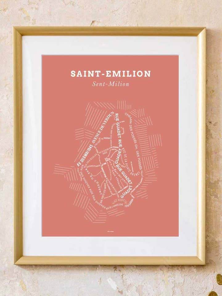 Affiche Le Bon Plan - Saint-Emilion Rouge Lie de Vin pour la vente par Zébu