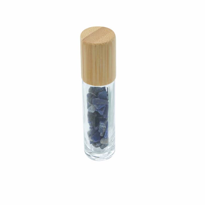 Cardshouse - Wholesale Essential oil holder - Gemstone Essential Oil Roller Bottle-Sodalite-Wooden Cap2