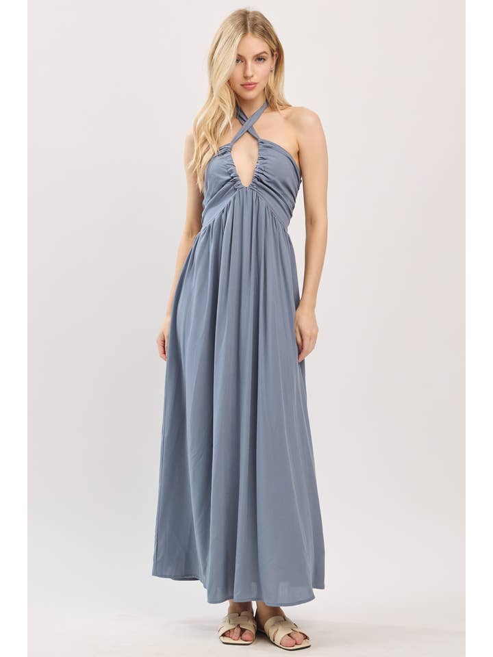 Final Touch - Vendita all'ingrosso Vestito - Donna - Abito a pieghe con scollo all'americana - ND4076323