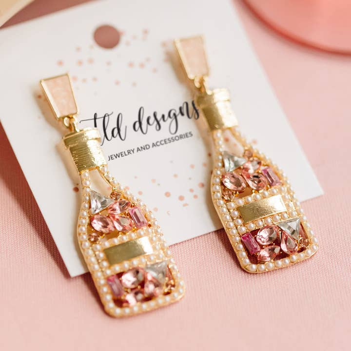 TLD Designs – Engroshandel Hængeøreringe og creoløreringe – Øreringe med champagneflasker3