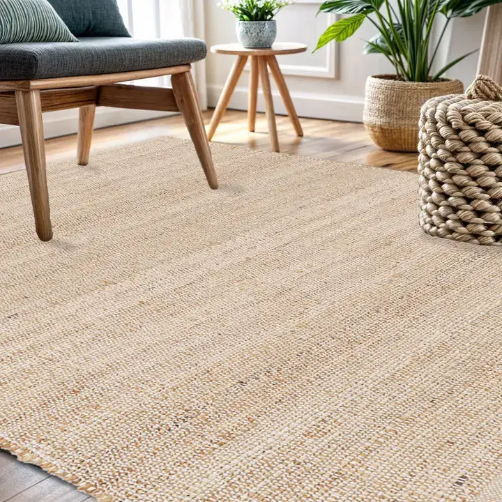 REDEARTH - Wholesale Area Rug - · REDEARTH · Jute Cotton Area Rug - 9'x12' Rectangular Rug, Sustainable Handwoven, Non-Shedding, Soft & Durable – Reversible, Neutral Tones for Home Décor in Living Room, Dining Room, Bedroom3