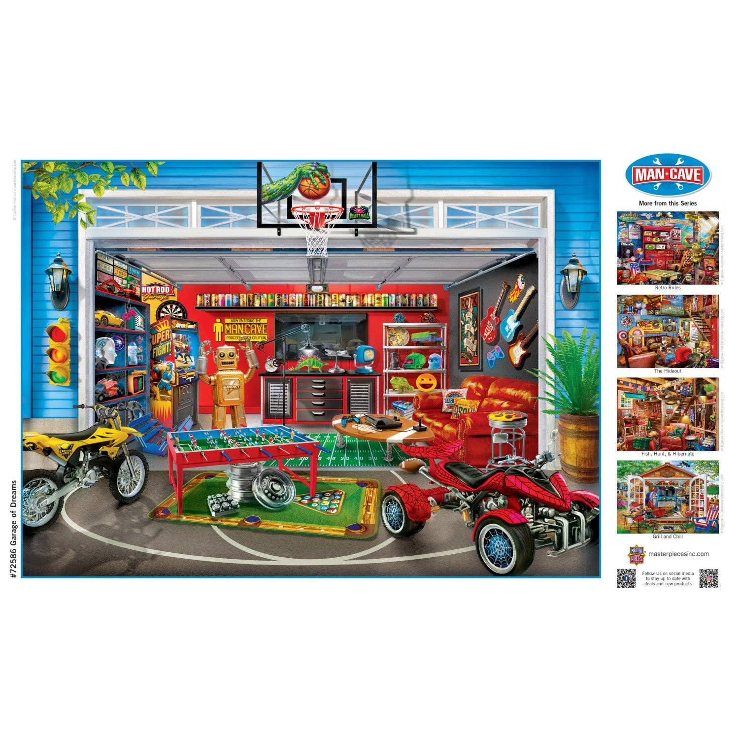 Masterpieces Puzzles - Vente Puzzle – adulte - Man Cave - Garage de rêves Puzzle de 1000 pièces3