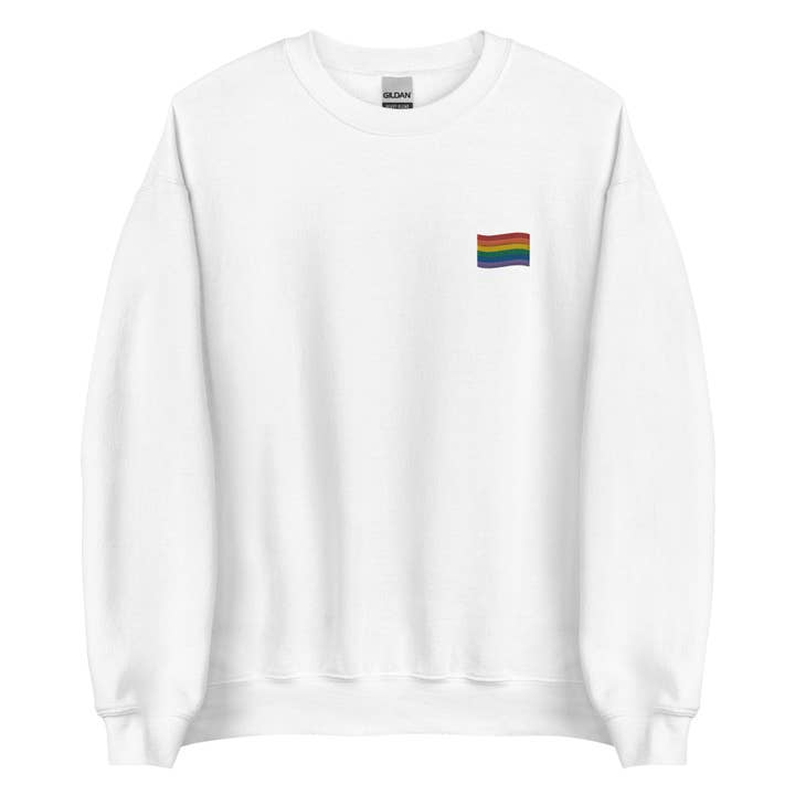 Sudadera unisex bordada con la bandera del arcoíris para venta al por mayor de Gay Pride Apparel