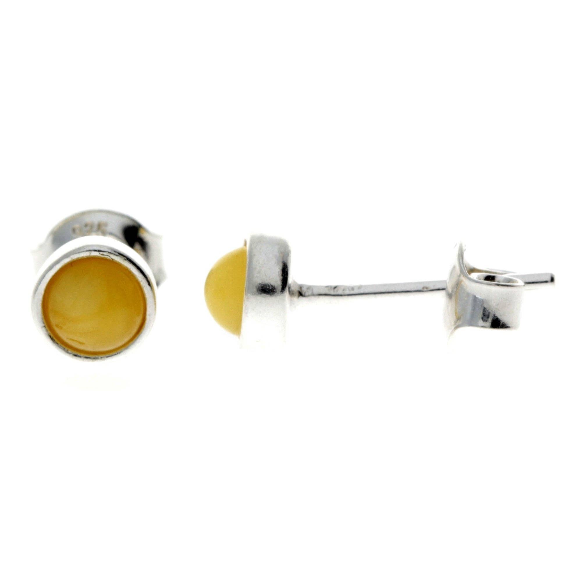 SilverAmber Jewellery - Wholesale Stud/Post Earrings - 925 Sterling Silver & Genuine Baltic Amber Classic Round Studs Earrings various sizes - GL18918