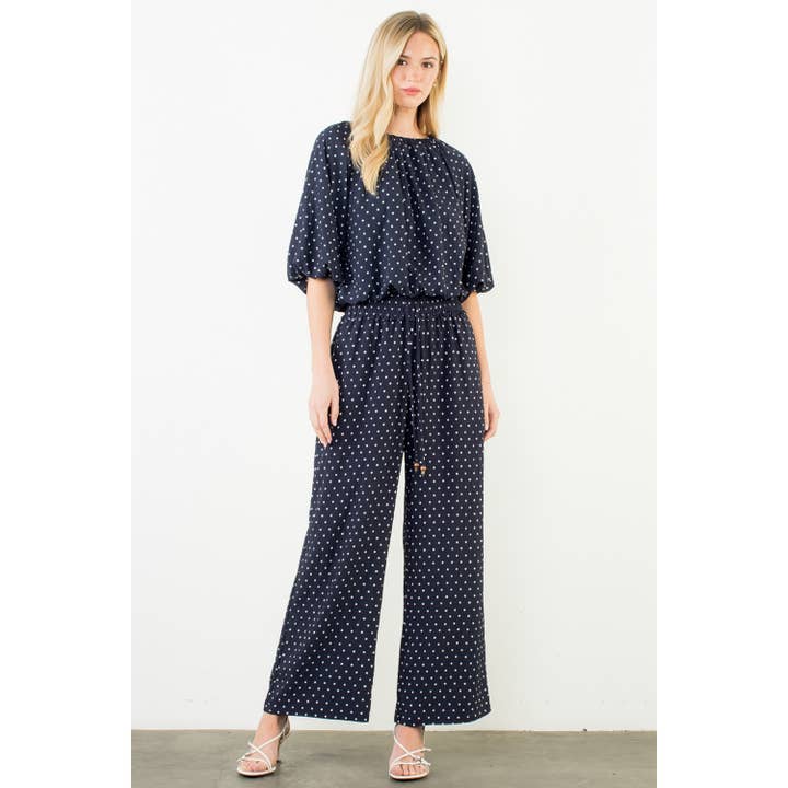 Gesmokte Taille Polka Dot Weithosige Hose für den Großhandel von THML