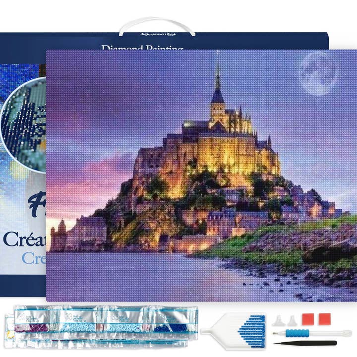 Diamond Painting - Mont Saint Michel 40x50cm Framed canvas for wholesale by Figured'Art (UK)