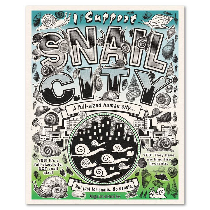 “Snail City” poster for wholesale by Arcane Bullshit