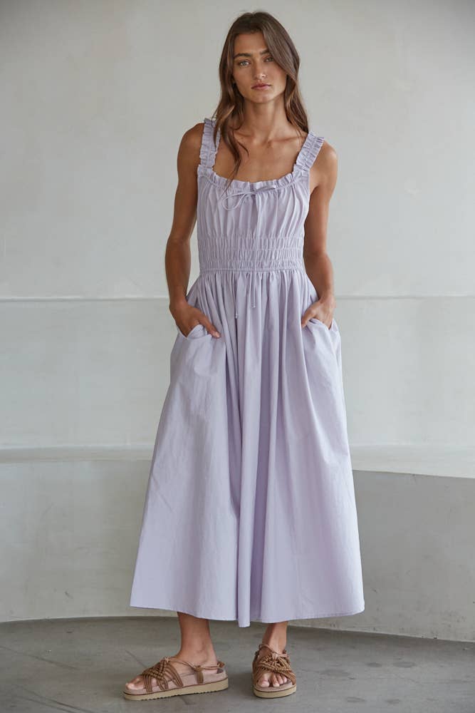 By Together - Wholesale Jurk - Dames - L7988 | Geweven Katoen Nylon Sweetheart Hals Mouwloze Jurk6