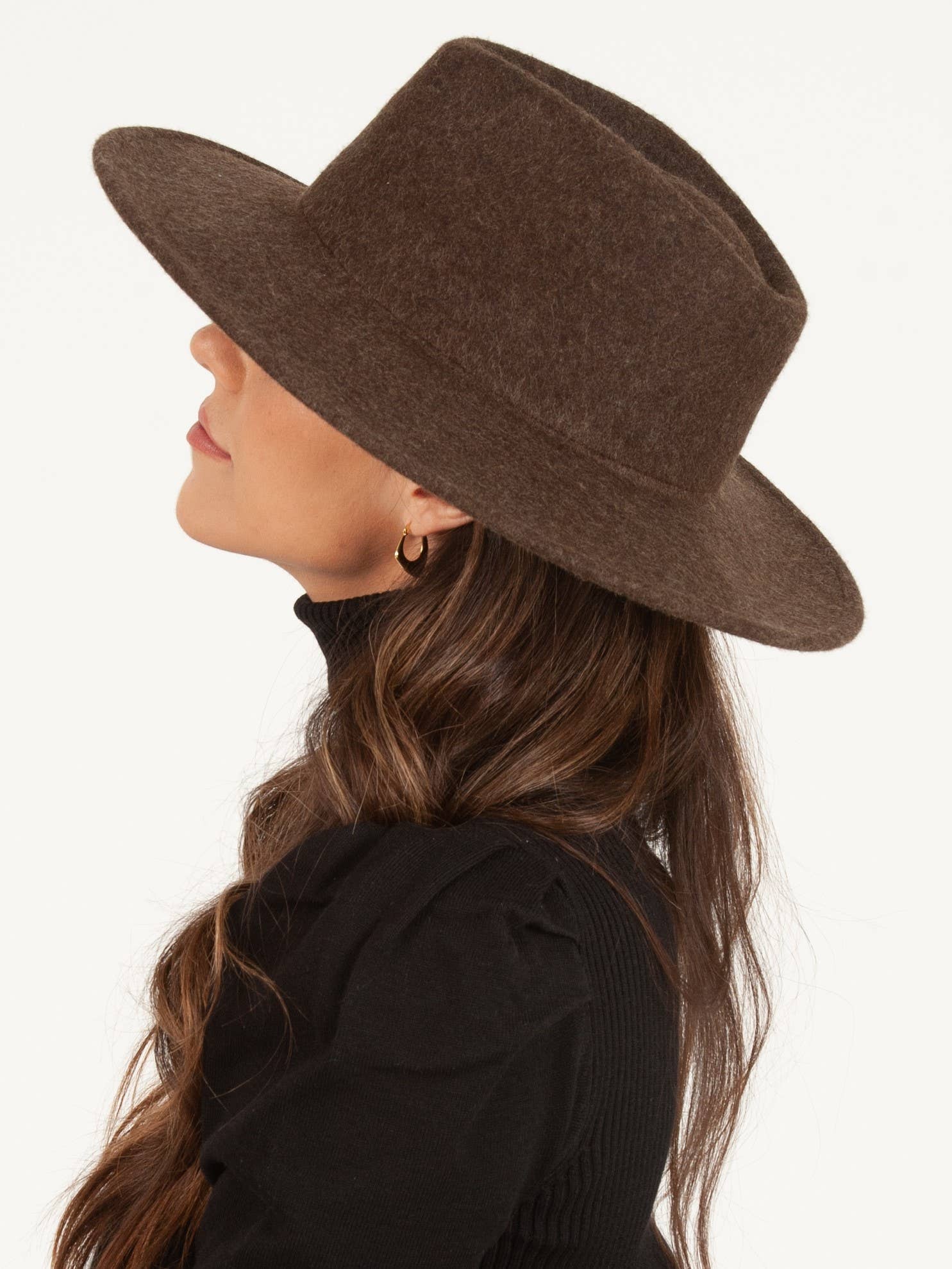 Lucca Couture - Wholesale Fedora - Dames - HBL1075XS-TATUM FEDORA-CHOCOLADE1