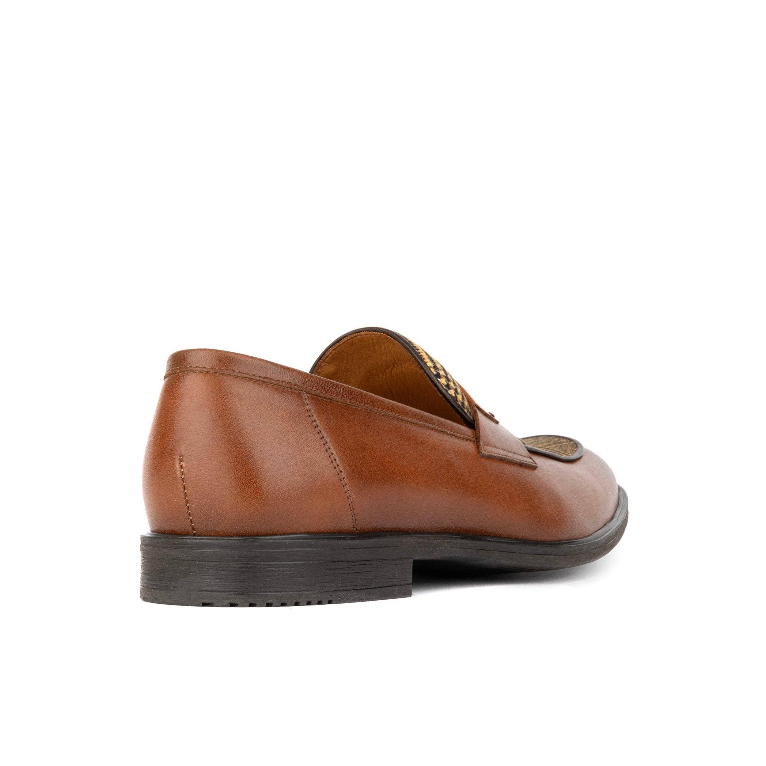 Embassy London – wholesale Loafers – Men’s – Gosselin - Brown & Brown Check - Men's Leather Loafer3