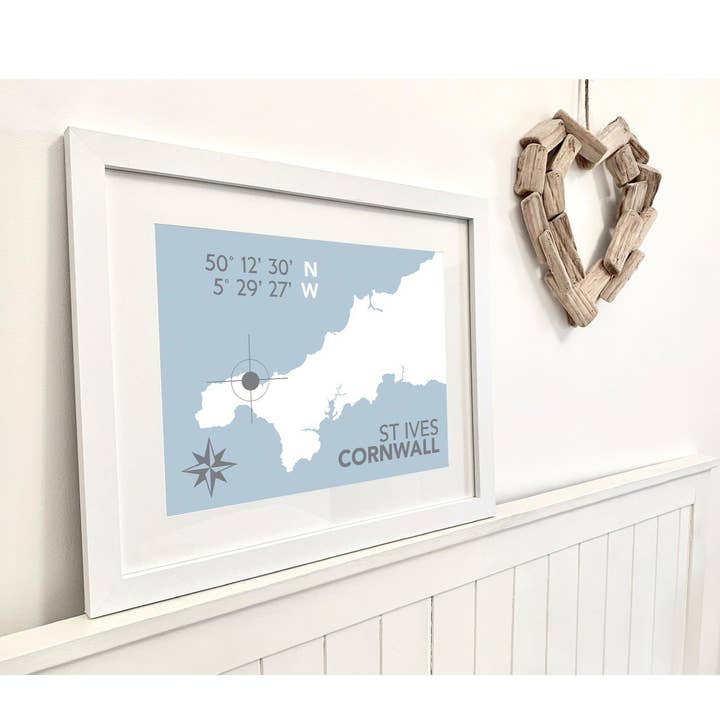 Kustkaart van St Ives Afdrukken voor wholesale door SeaKisses