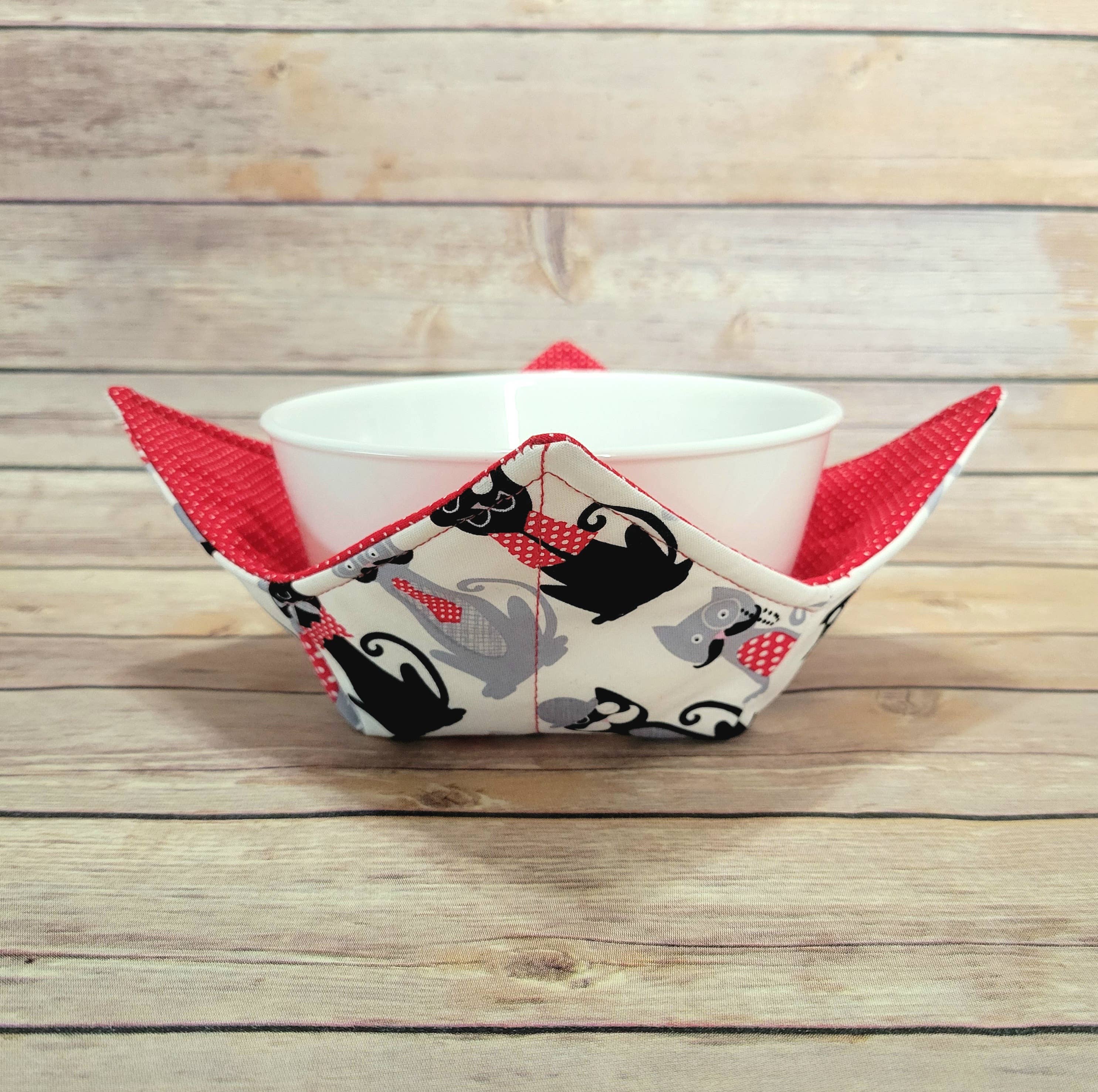 Burpie Bibs Boutique - Wholesale Oven Mitt/Pot Holder - Cat Bowl Cozy | Flower Cat Kitten Hot Pad | Padded Holder14