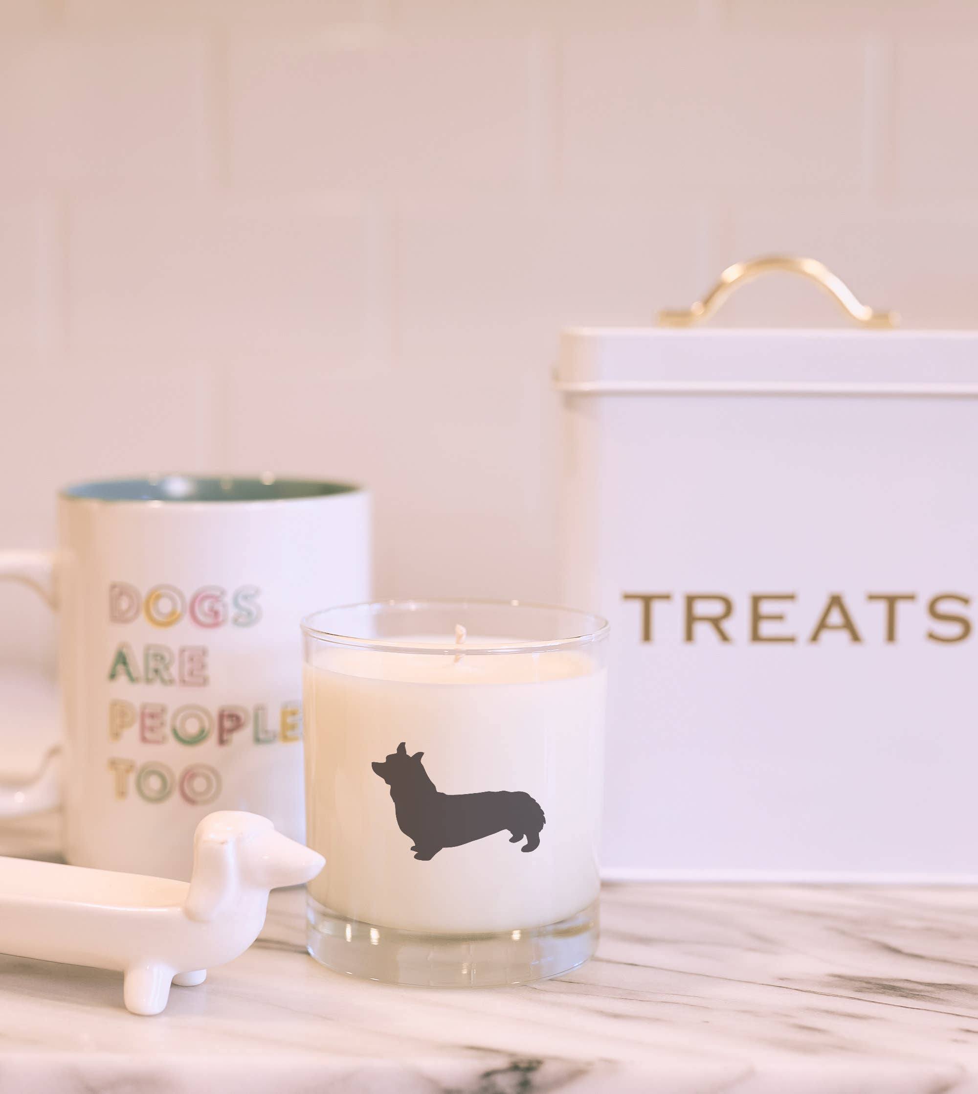 Scripted Fragrance - Wholesale Jar/Filled Candle - Corgi Dog Soy Candle in Drinking Glass Two-In-One Gift9