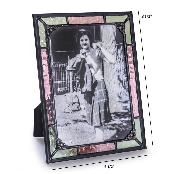 J Devlin Glass Art & Bert Anderson Collection - Wholesale Picture Frame - Pink Glass Picture Frame - Pic 464 4x6 or 5x73