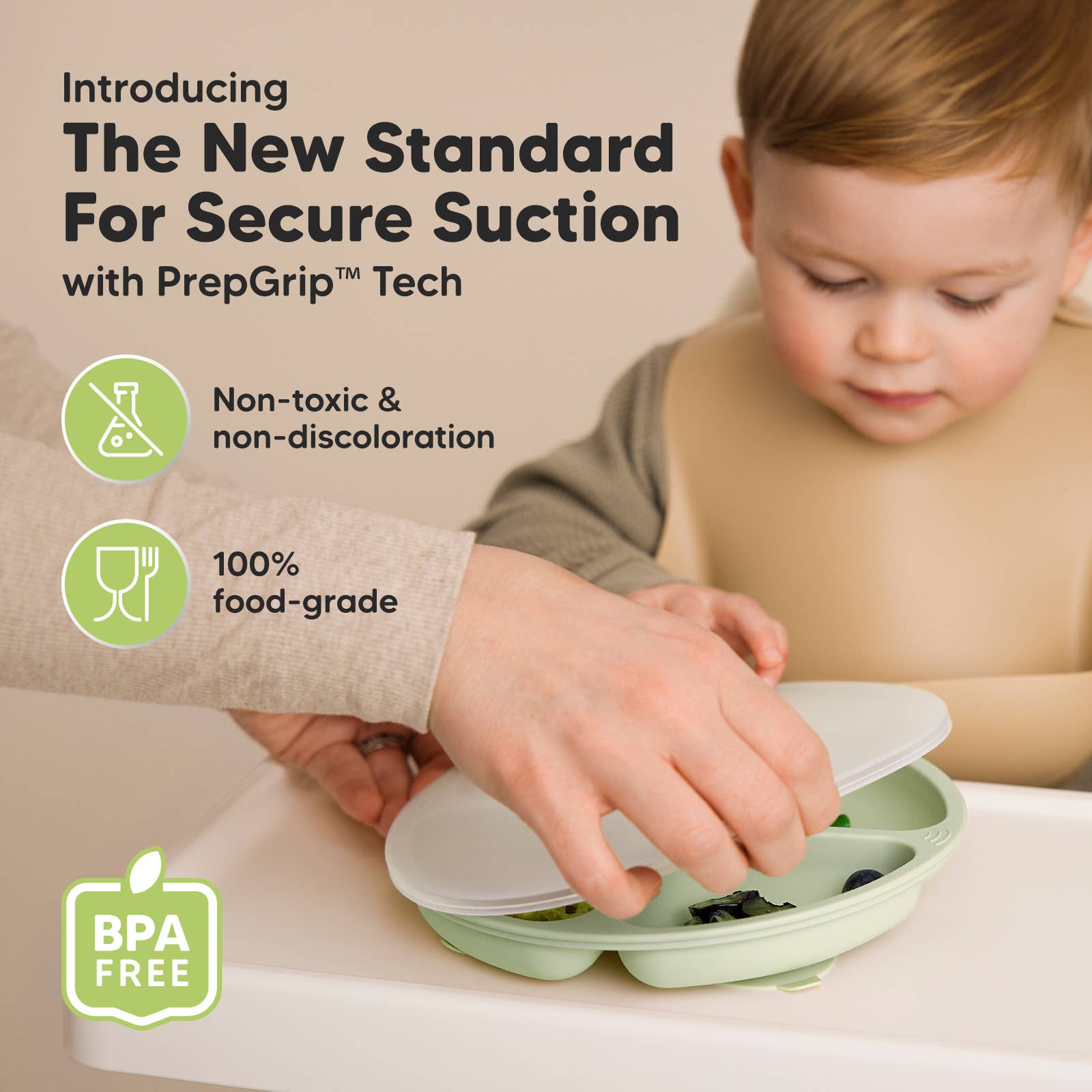 Mellow 3-Pack Prep Suction Plates with Lids BPA-Free Baby Plate for wholesale on Faire1