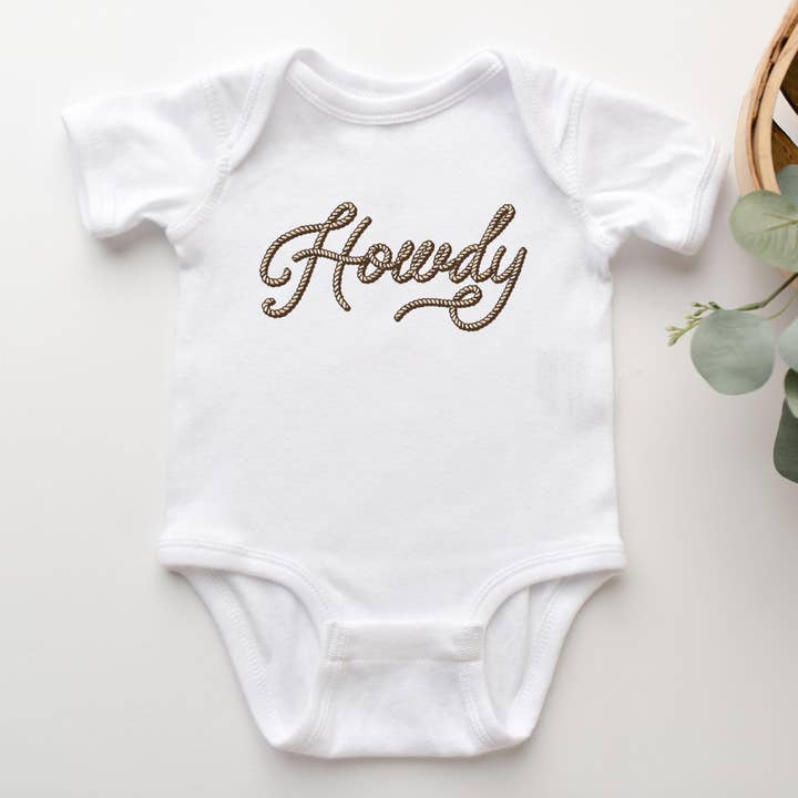 Peculiar People Designs - Wholesale Bodysuit (Non-Footed) - Baby - Howdy Infant Onesie, Western Baby Rib Bodysuit2