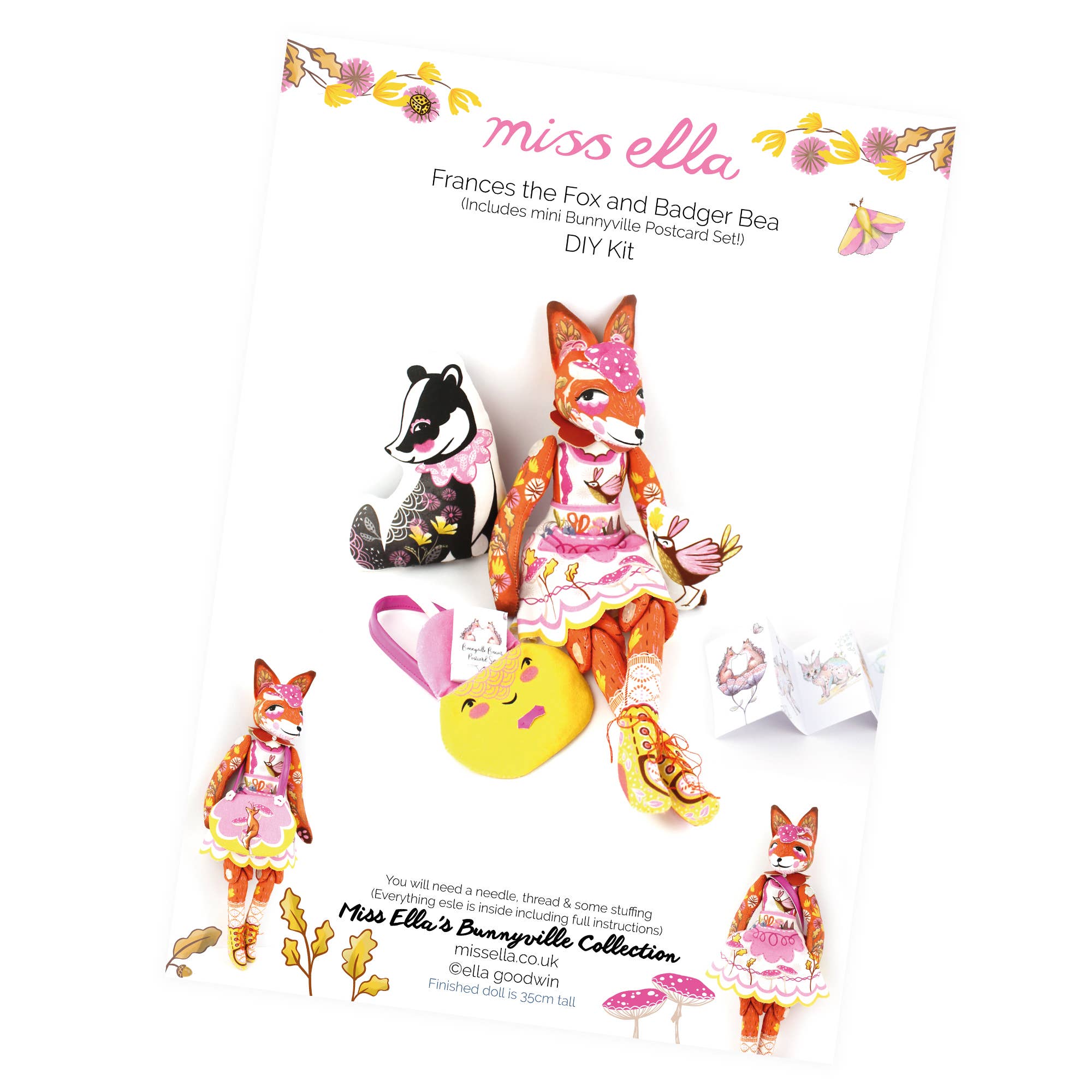 Miss Ella - Wholesale DIY Craft Kit - DIY Dolly Kit - Frances the Fox and Bea6