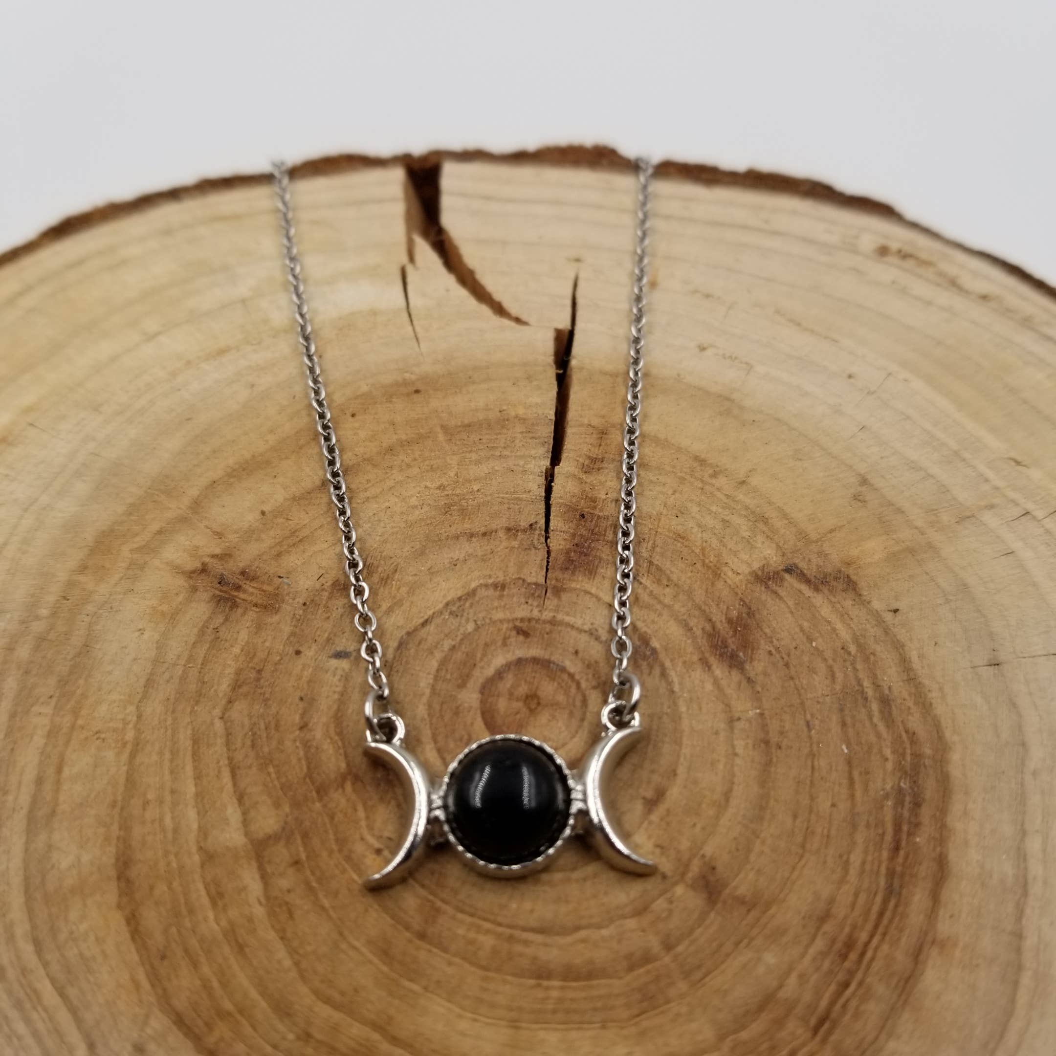 CHAKRA JEWELRY - Wholesale Pendant/Charm Necklace - Natural Stone Double Moon Guardian Stone Necklace5