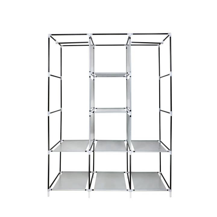 J&V TEXTILES - Wholesale Bedroom furniture - Portable Free Standing Closet with 8 Storage Shelves, 2 Hanging Rod & 4 Pockets10
