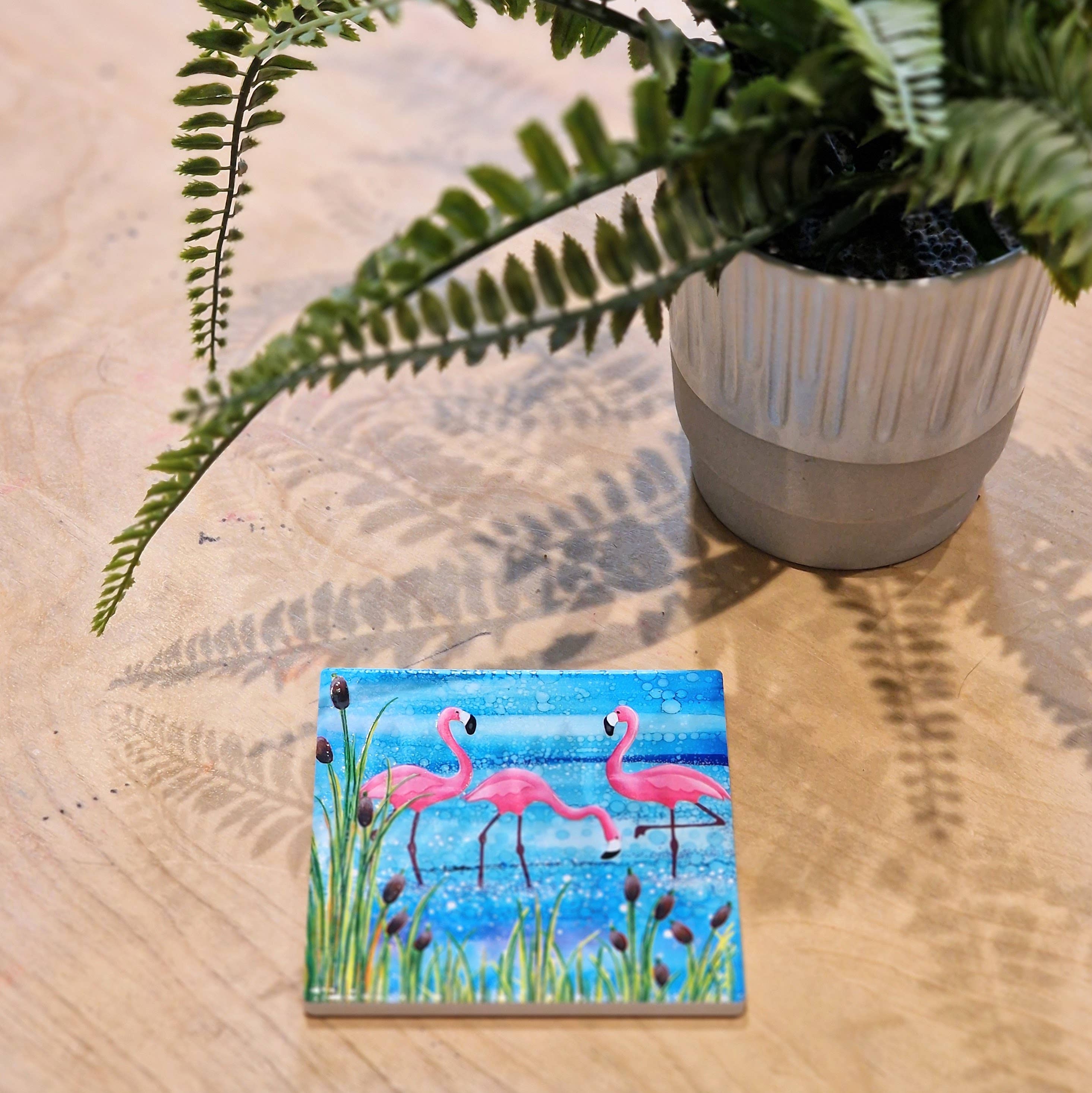 By Jo Crafts – wholesale Coasters – 44-C Flamingo Coaster1