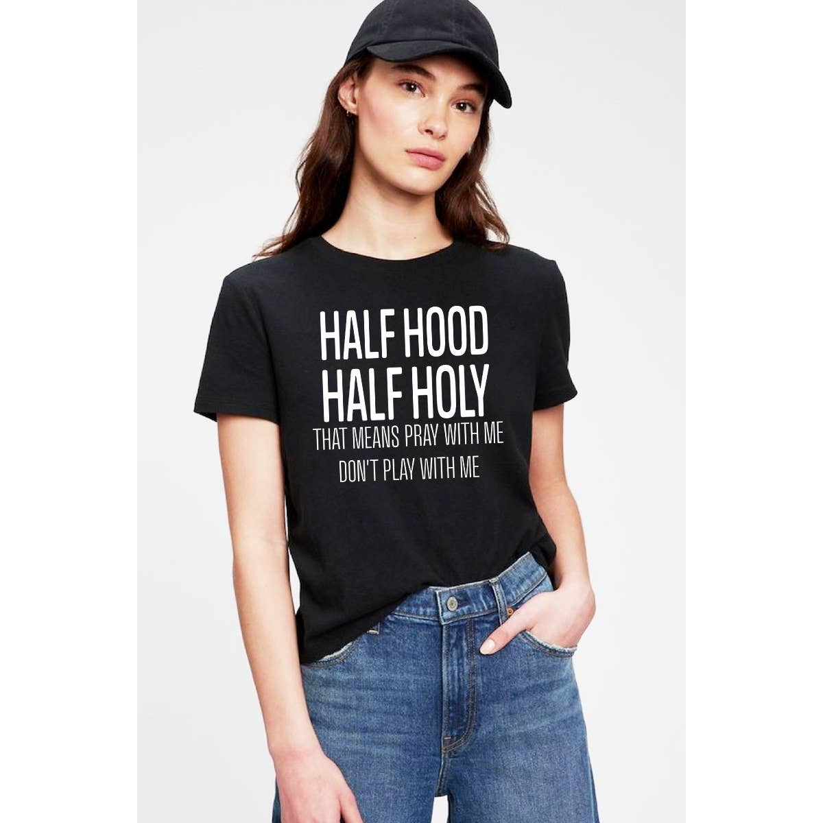 Polar bee - Wholesale Screen Printed T-Shirt - Women's - HALF HOOD HALF HOLY GRAPHIC TEE 0