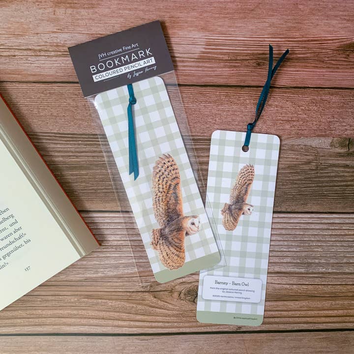 Barn Owl, Paper Bookmark | Gift Item for Book Lovers for wholesale by JVH creative Fine Art