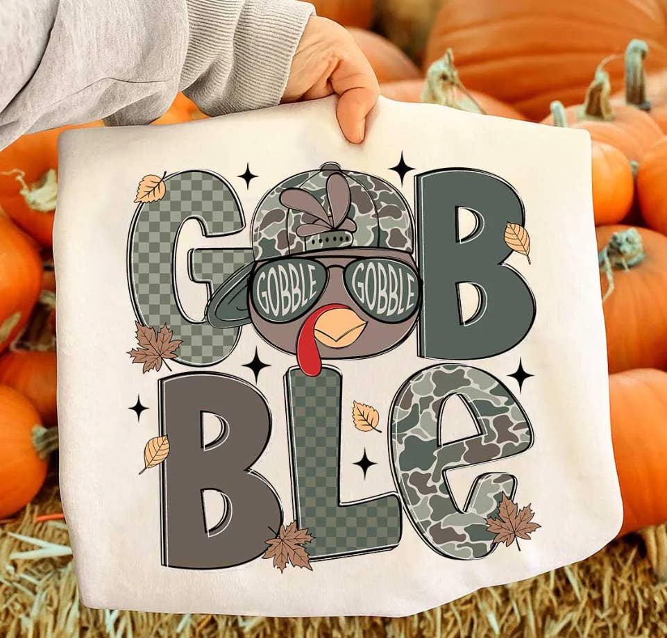 Southern Backroad Tees LLC - Wholesale Screen Printed T-Shirt - Kids - Gobble Thanksgiving Boys Long Sleeve Shirt