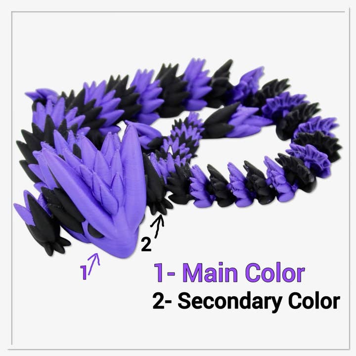 Acworth Alchemist - Wholesale Fidget Toy - Kids - Multicolor Spiky Dragon Fidget Toy - 3D Printed Articulated Dragon
