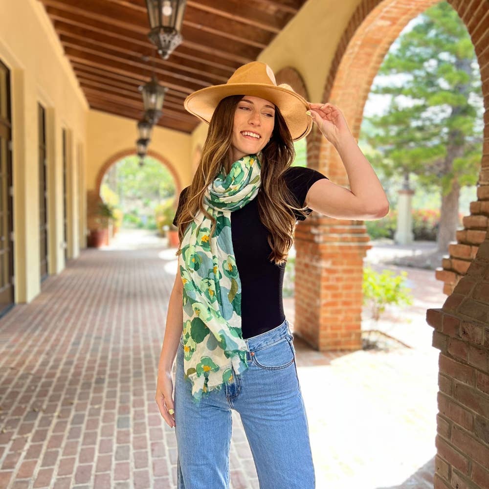 Humble Hilo – Cachecol - Mulher por atacado – Lenço Humble Hilo com arte de papoulas vetoriais12