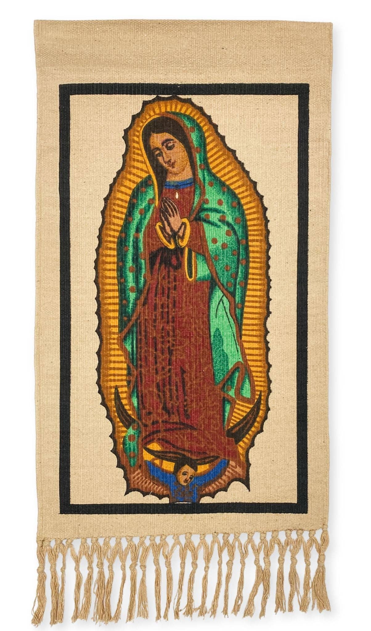 El Paso Saddleblanket - Wholesale Tapestry/Textile - 15" x 26" Guadalupe Wall hanging Patron Saint of Guadalupe1
